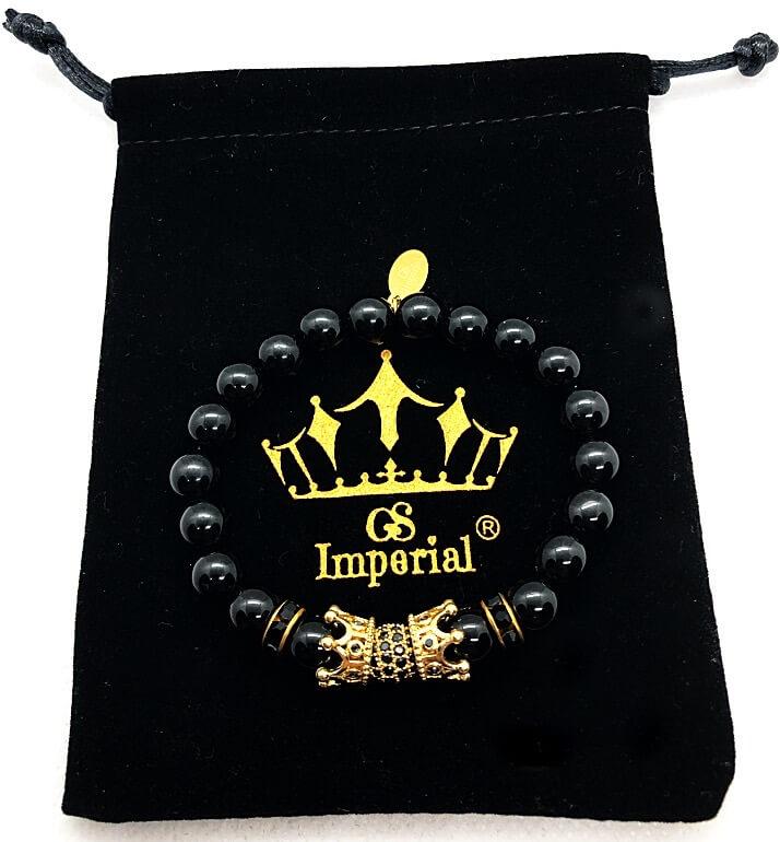 GS Imperial® Dames Armband Met Kroon | Natuursteen Armband Met Agaat Kralen - GS Imperial®